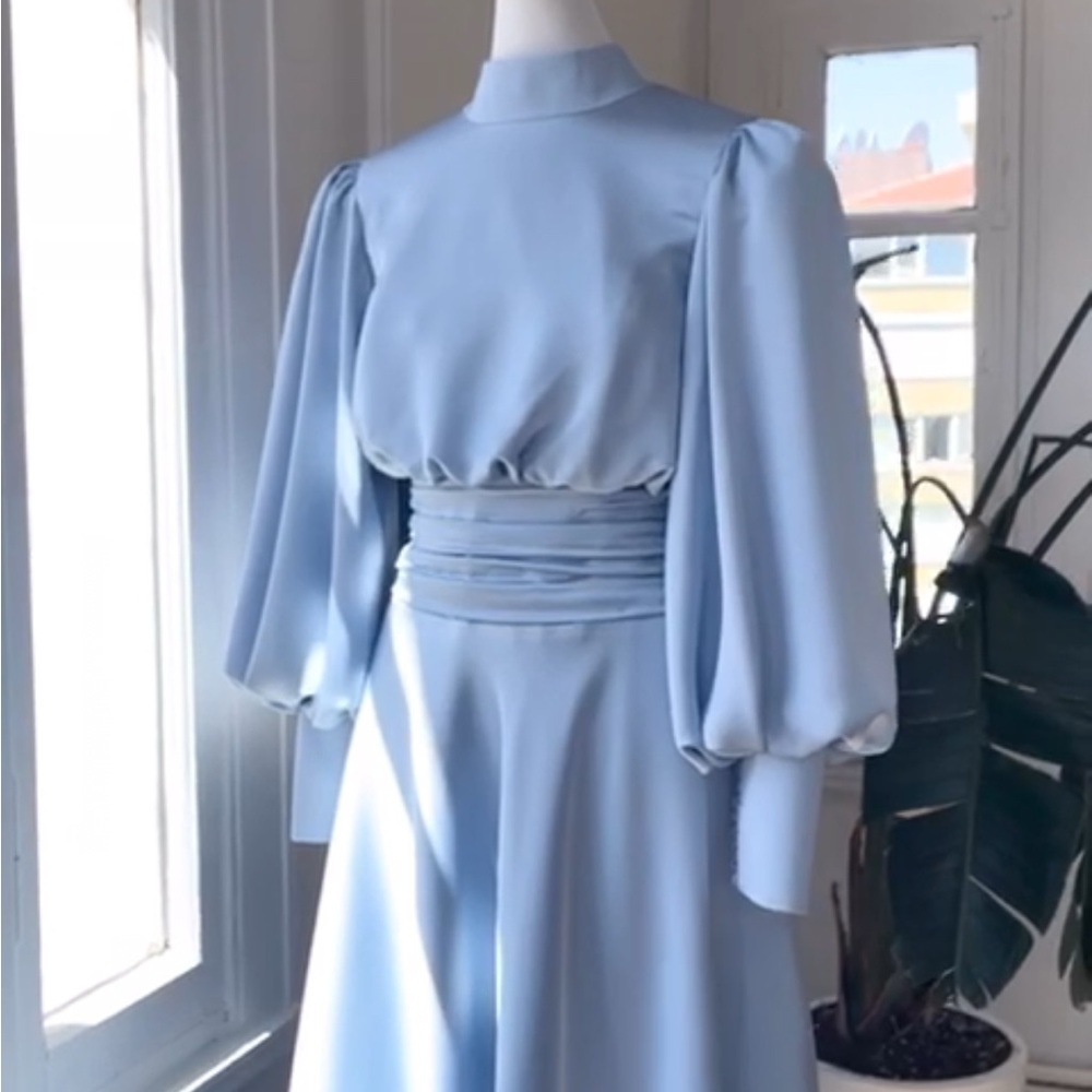 Elegant Blue Women's Gown